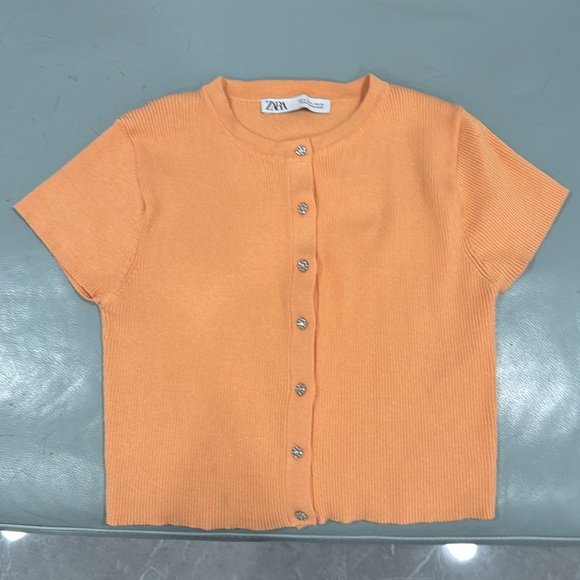 Zara Kids Orange Button-Up Shirt - Picture 5 of 5